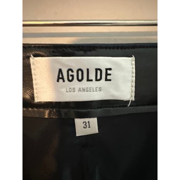 AGOLDE NEW 90s Pinch Waist Recycled Leather Size 31 Black Detox A164-1286 - Picture 9 of 11